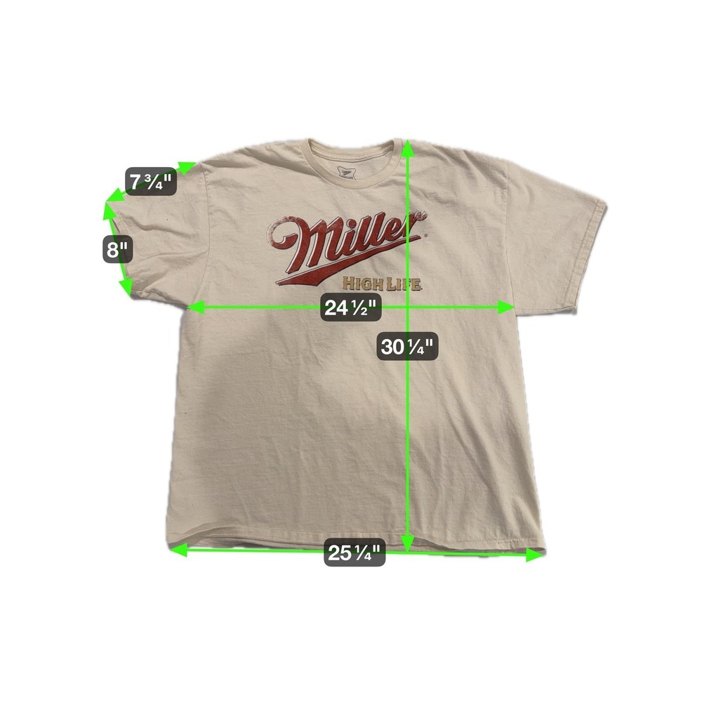 Miller‎ High Life Racing Shirt Mens 2XL Cream Beer Car Graphic Tee NASCAR - Picture 4 of 5